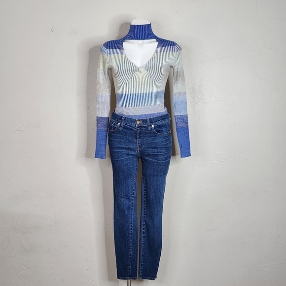 Madewell x Sezane 9" High Riser Skinny Crop Jeans With Zipper Detail Size 29 - Picture 12 of 16